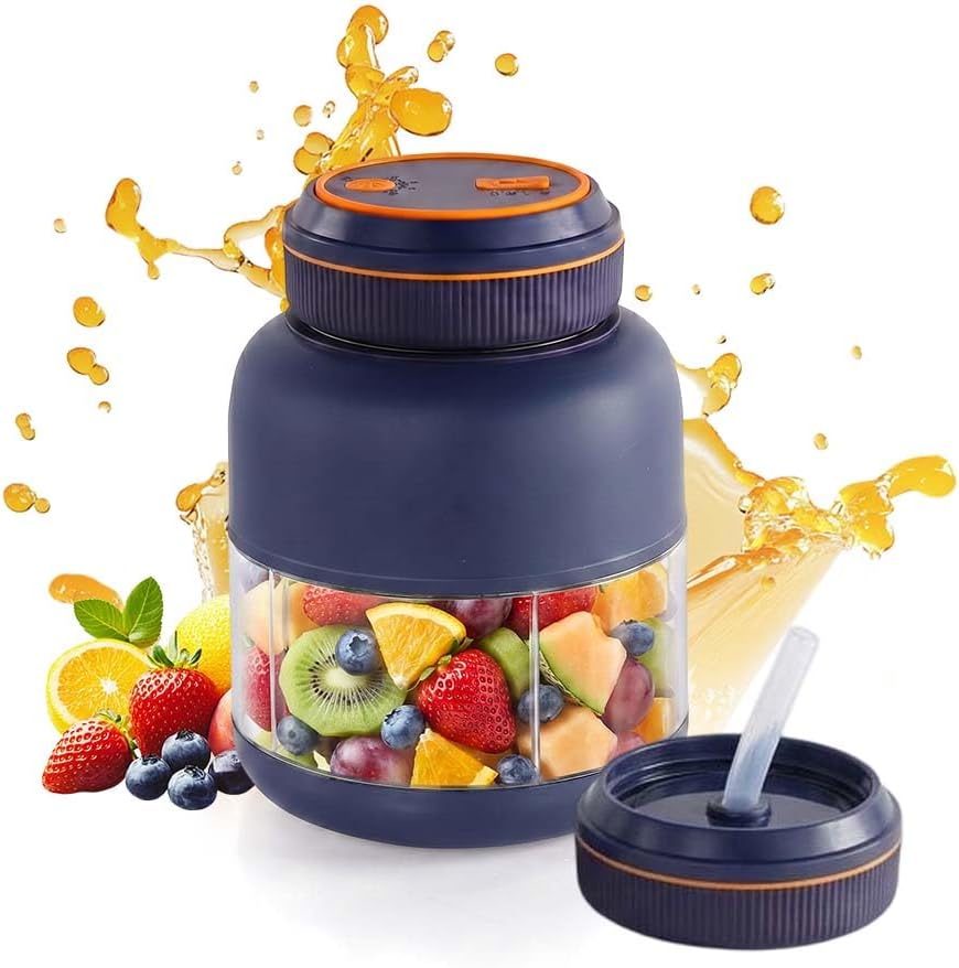 Portable Household Appliances Juicer, 2026 New Electric Juicer Cup Cordless Juice Mug, Upgrade Dual Lid Compact Travel Drinking Cup Household Appliances Juicer Blender (Beige, 800ML)
