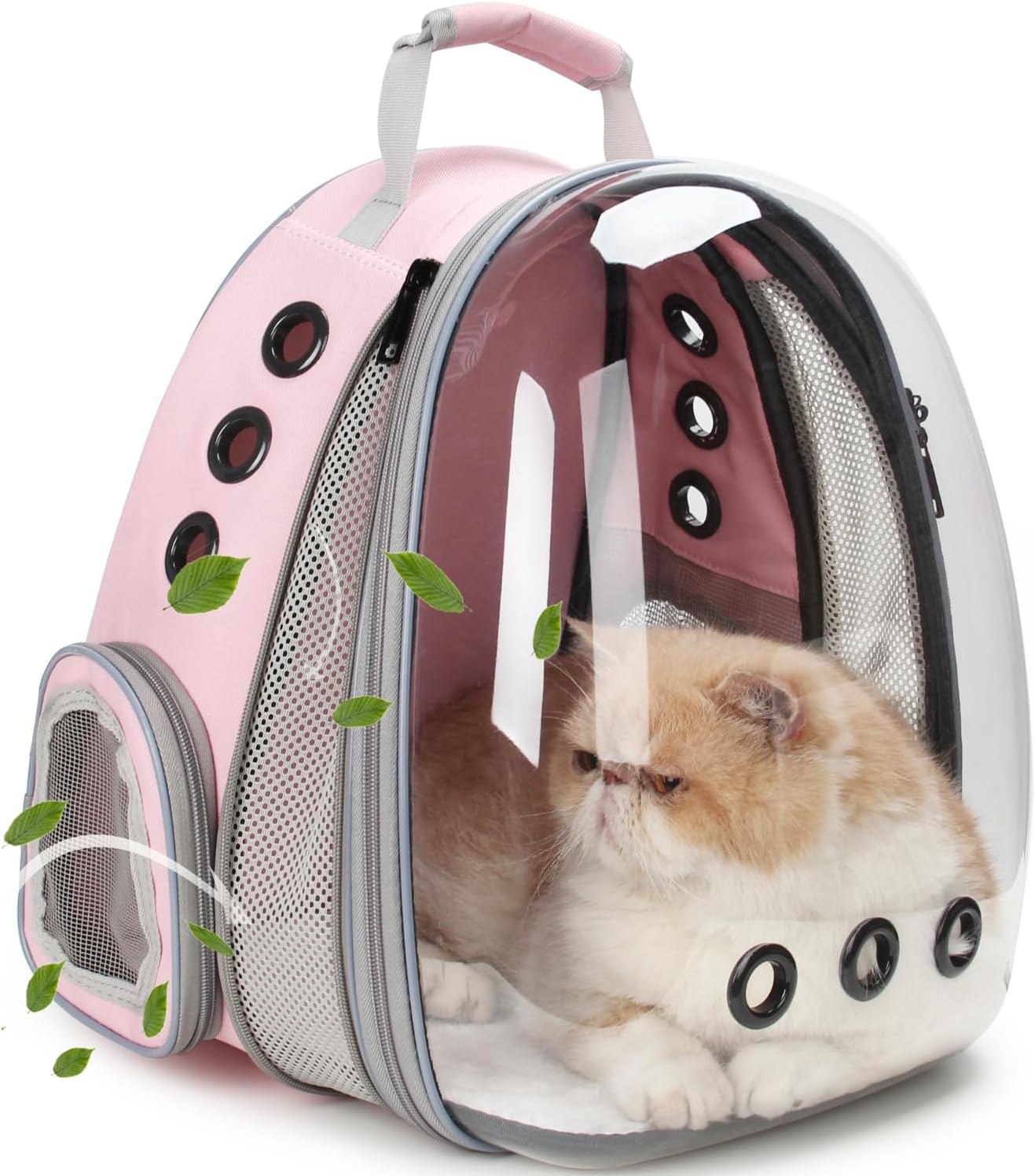 Cat backpack, expandable bubble pet backpack for cats and small dogs, airline approved - suitable for hiking, walking, and outdoor adventures — can hold up to 16 lbs