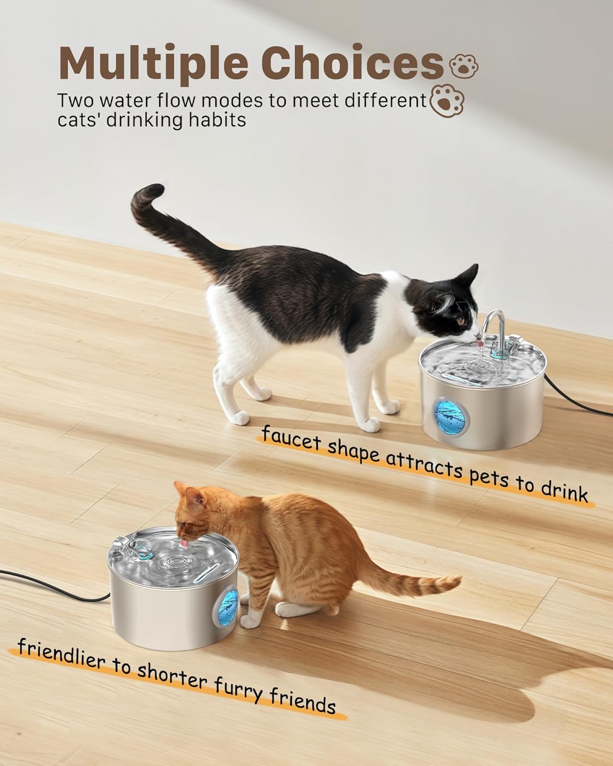Quiet Cat Water Fountain 2.2L Indoor Pet Bowl | qingmushuo