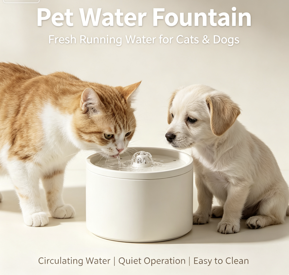 1L Ceramic Quiet Cat Water Fountain | Fresh Circulating Spring Water with Filter