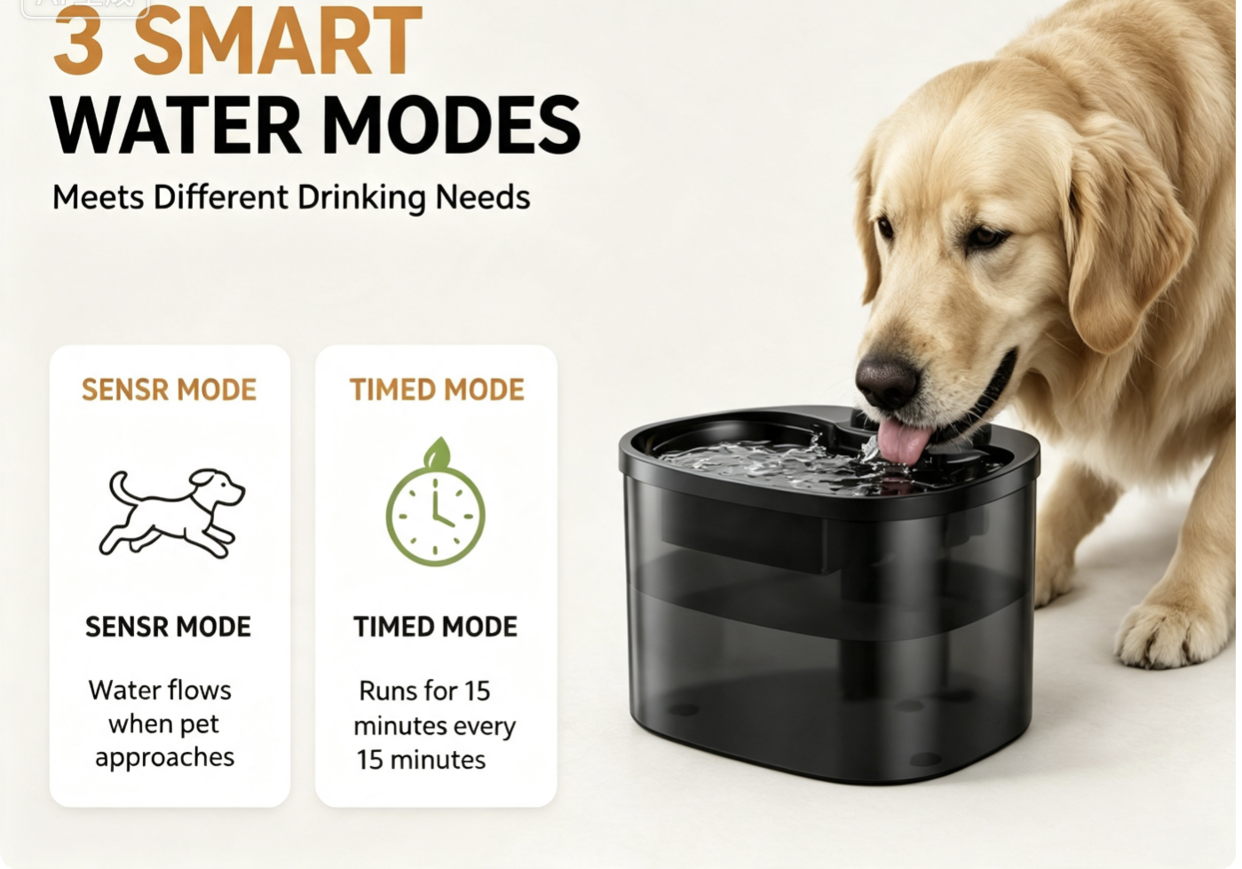 3L Smart Cordless Pet Water Fountain | 3600mAh Rechargeable Cat & Dog Water Dispenser with 4-Layer Filtration