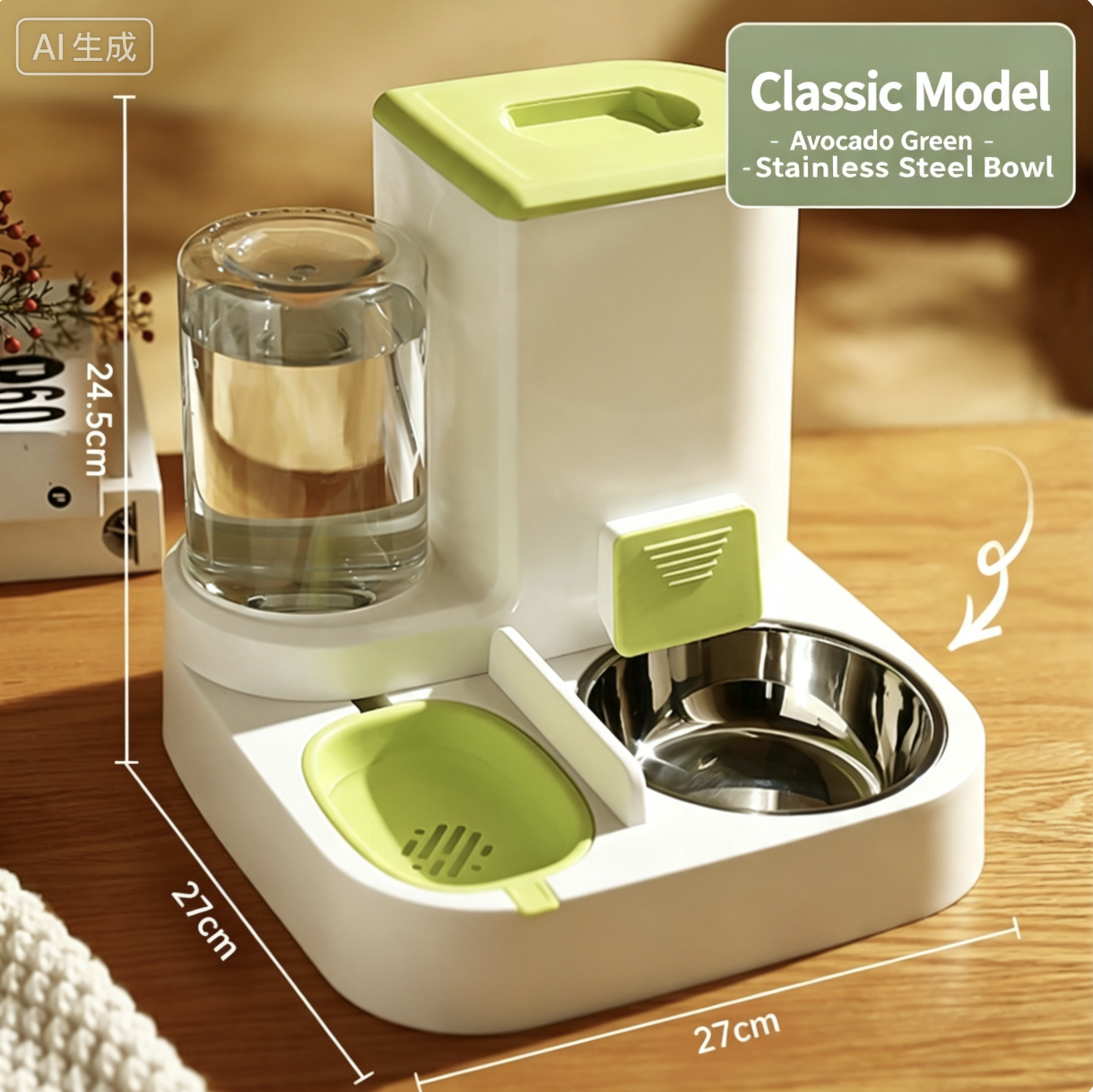 2-in-1 Automatic Pet Feeder: Self-Service Food Bowl and Water Dispenser for Cats and Dogs