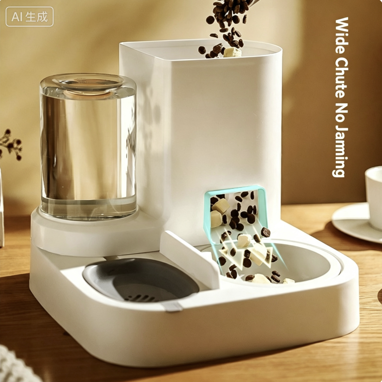 2-in-1 Automatic Pet Feeder: Self-Service Food Bowl and Water Dispenser for Cats and Dogs