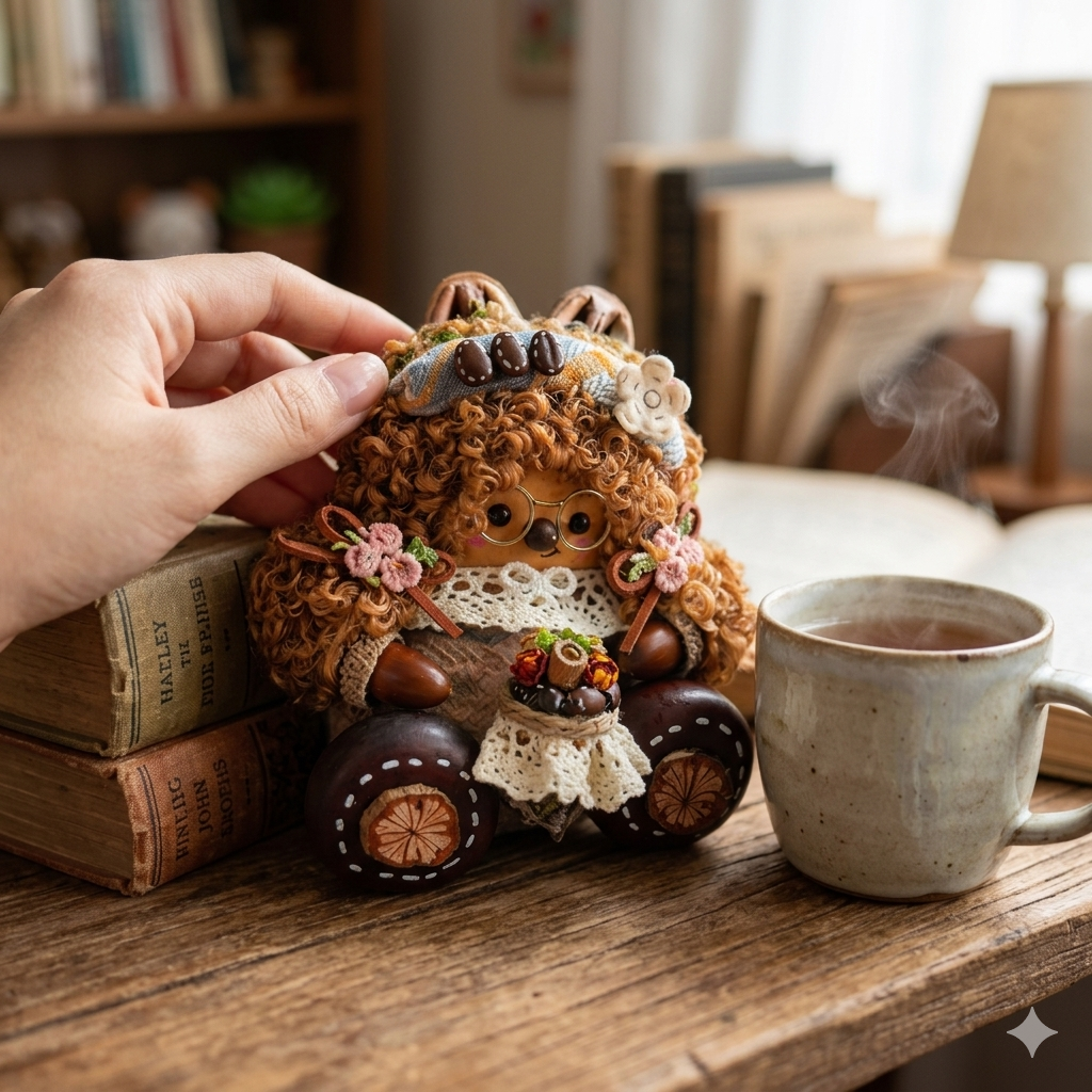 ユメミルBear モカ　ハンドメイド　ぬいぐるみ　アートドール ユメミルBear モカ ハンドメイド ぬいぐるみ アートドール ユメミル