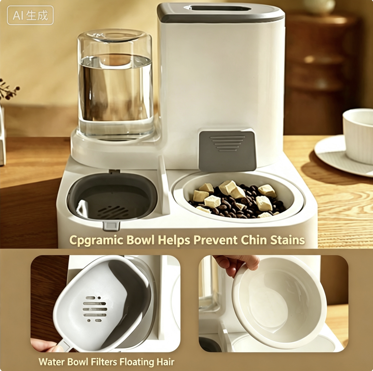 2-in-1 Automatic Pet Feeder: Self-Service Food Bowl and Water Dispenser for Cats and Dogs