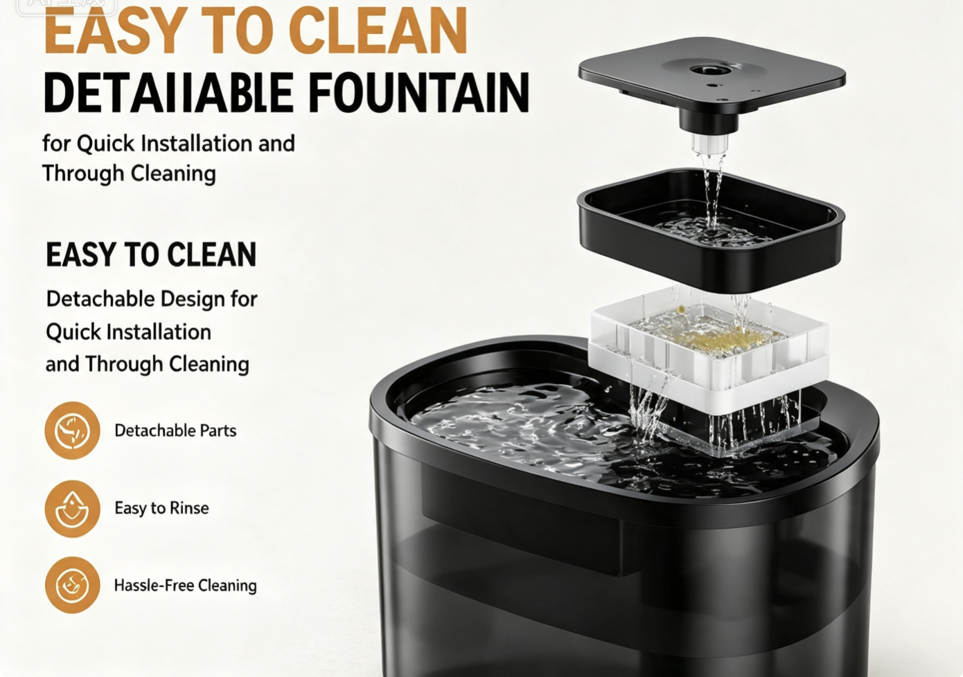 3L Smart Cordless Pet Water Fountain | 3600mAh Rechargeable Cat & Dog Water Dispenser with 4-Layer Filtration