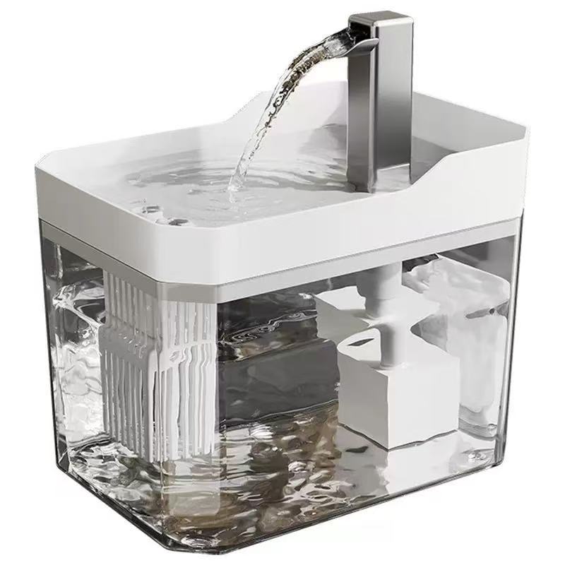 Pet water dispenser, super quiet, transparent flowing water tank, for cats, small pets