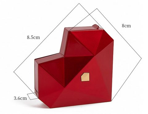 Dimension of Red Heart Ring Box