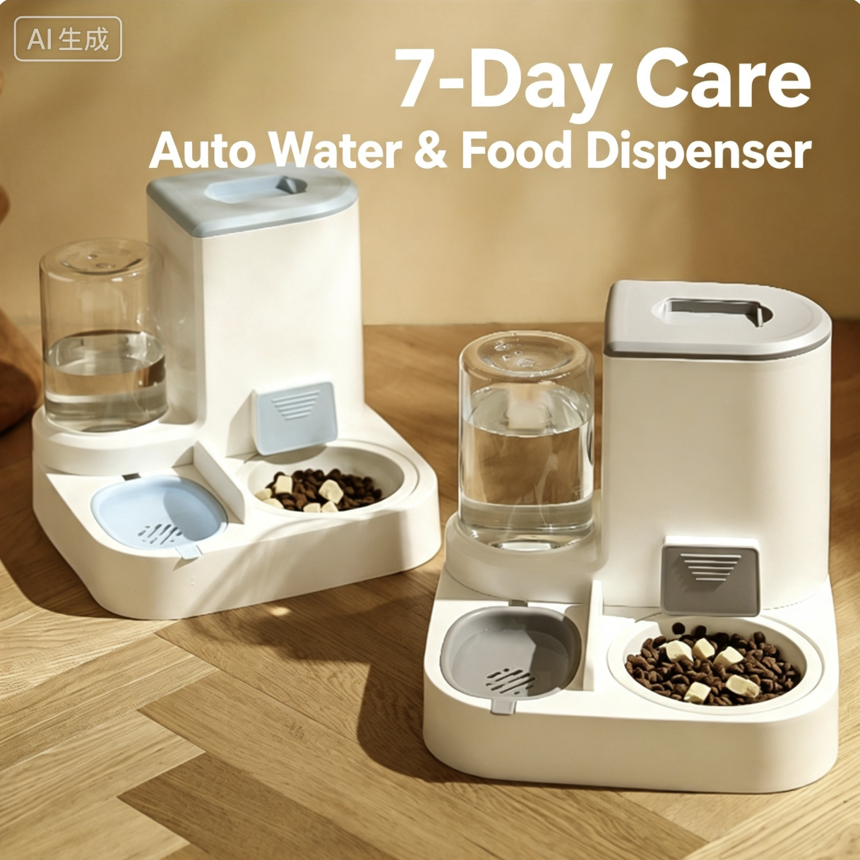 2-in-1 Automatic Pet Feeder: Self-Service Food Bowl and Water Dispenser for Cats and Dogs