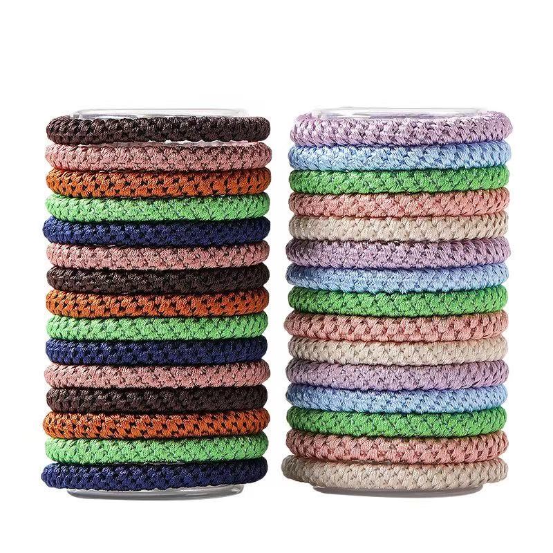 Haaland World Cup kknekki same style, affordable colorful hair ties, suitable for thick hair, easy-grab ponytail hair ties, pack of 15, thick and seamless hair bands, strong hold, hair-friendly design
