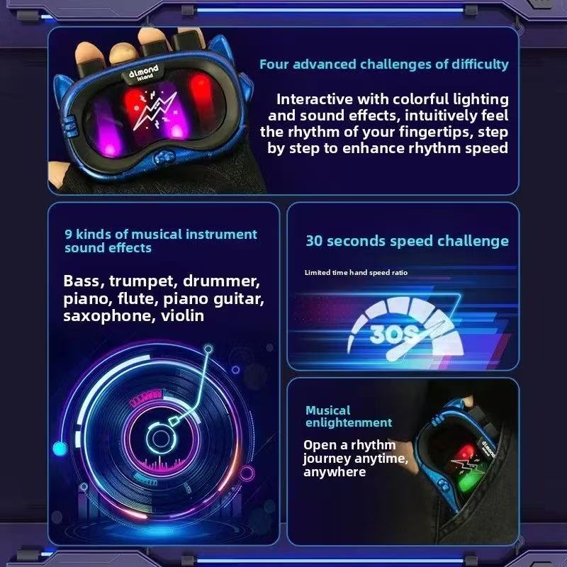 One-Handed Rhythm Master – 30-Second Speed Challenge Music Game with 9 Instrument Sounds & Scientific Training for Kids 4-12+