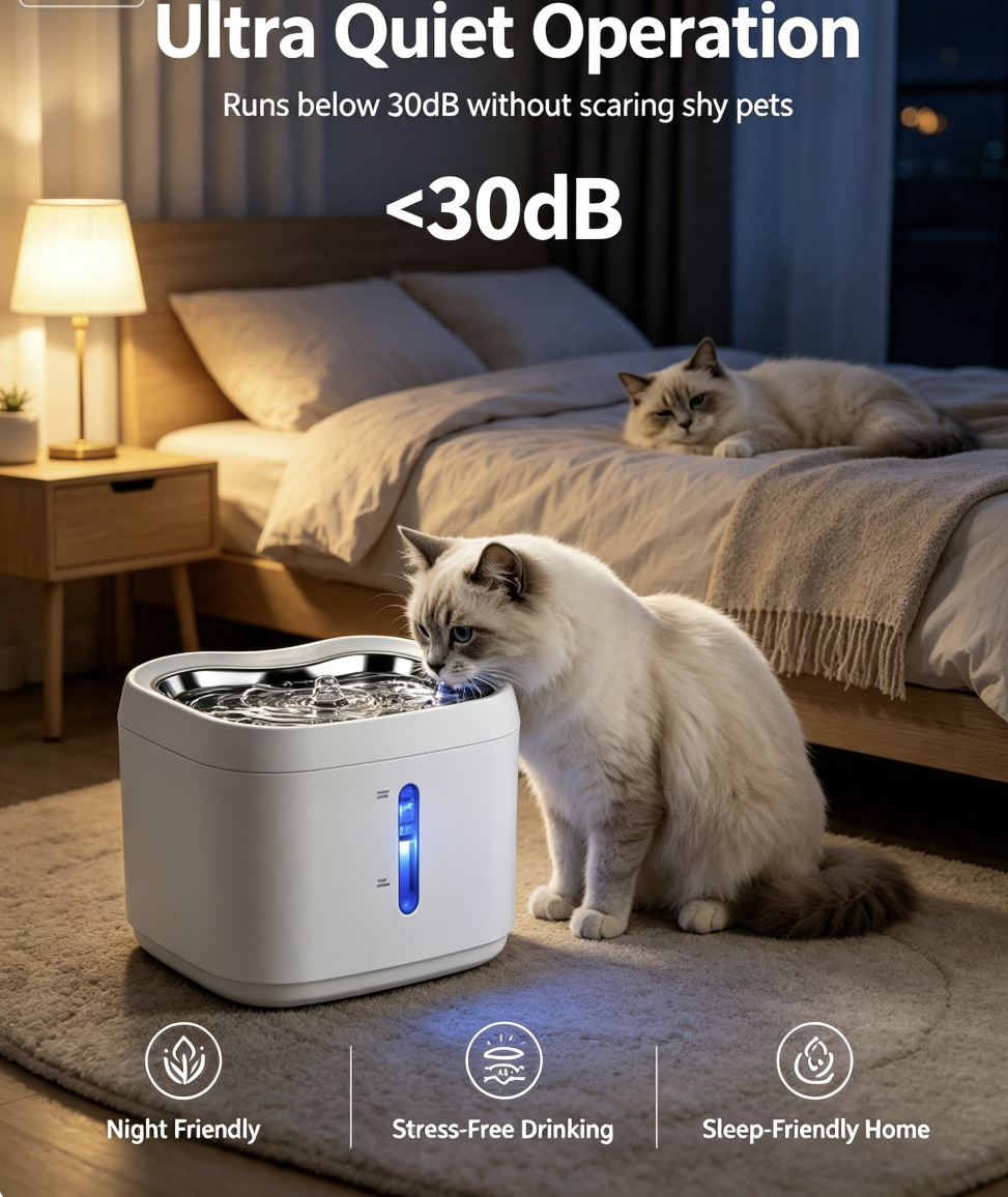 3L Smart App Controlled Cat Water Fountain Ultra Quiet