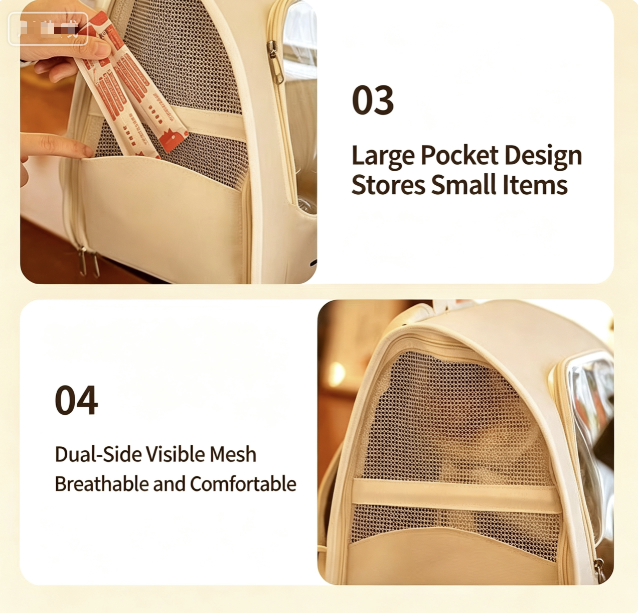 Pet Backpack - Cage - Cat Scratch-Resistant Carrier for Travel, Foldable Bag - Backpack with Airline Certification - Comfort Cabin Double Shoulder