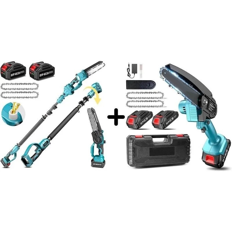 【PROMOCJA】Bezprzewodowa Kombinacja: Pilarka Słupkowa 8" + Mini Pilarka 6" z Akumulatorem | Darmowa Dostawa + 2 Lata Gwarancji