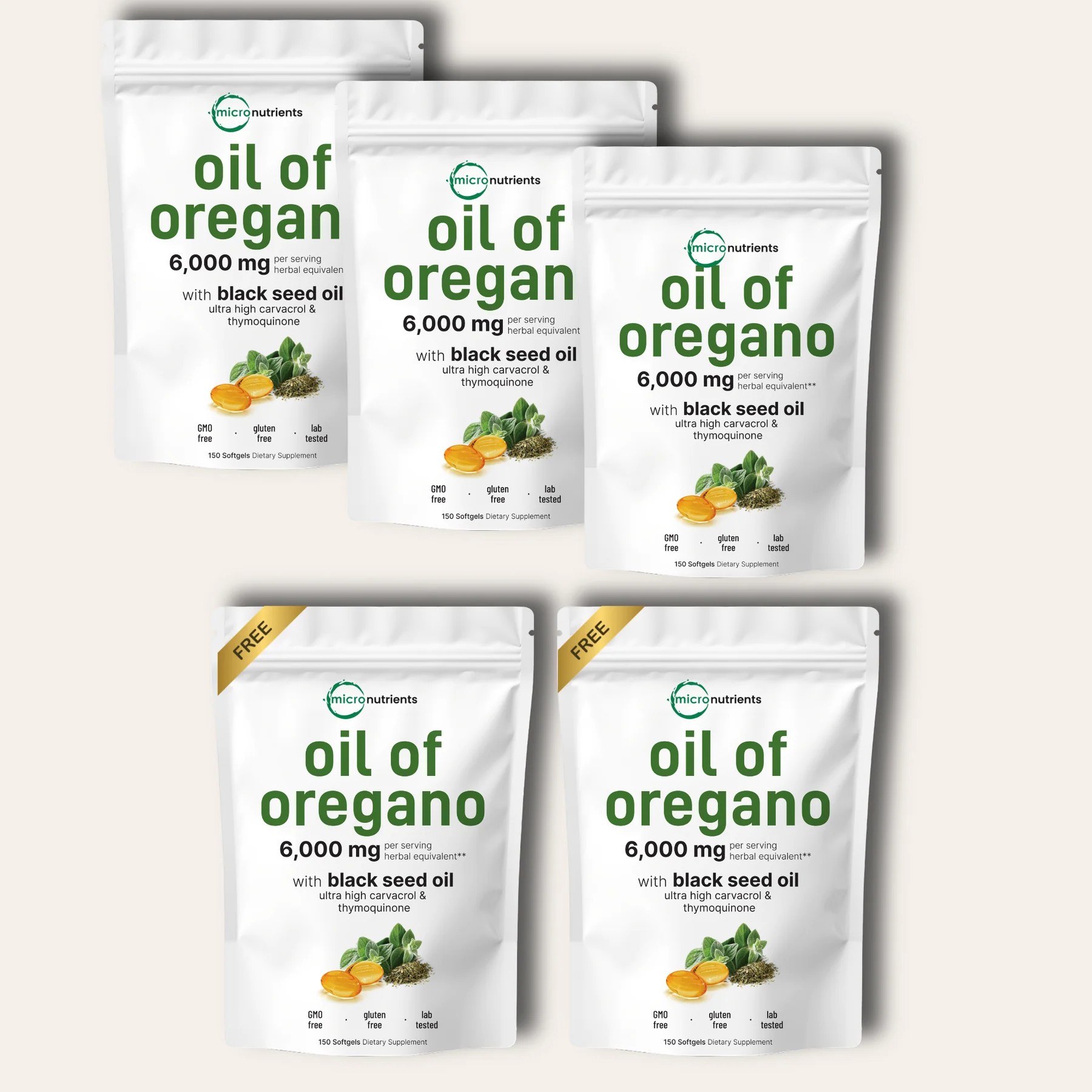 Micro Nutrients™ Oil of Oregano with Black seed Oil Soft Gels