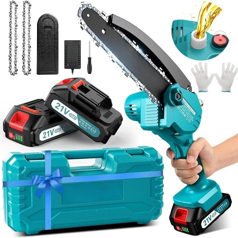 【PROMOCJA】Bezprzewodowa Kombinacja: Pilarka Słupkowa 8" + Mini Pilarka 6" z Akumulatorem | Darmowa Dostawa + 2 Lata Gwarancji