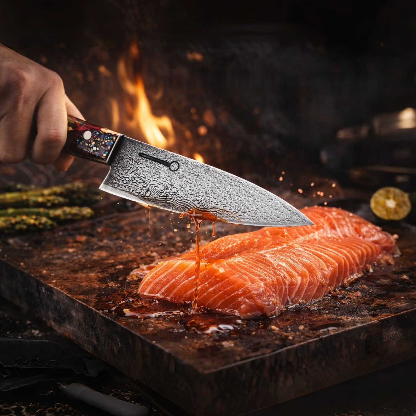 Zestaw 5 Noży Kuchennych ze Stali Damasceńskiej Kasumi™ | Profesjonalna Precyzja Cięcia