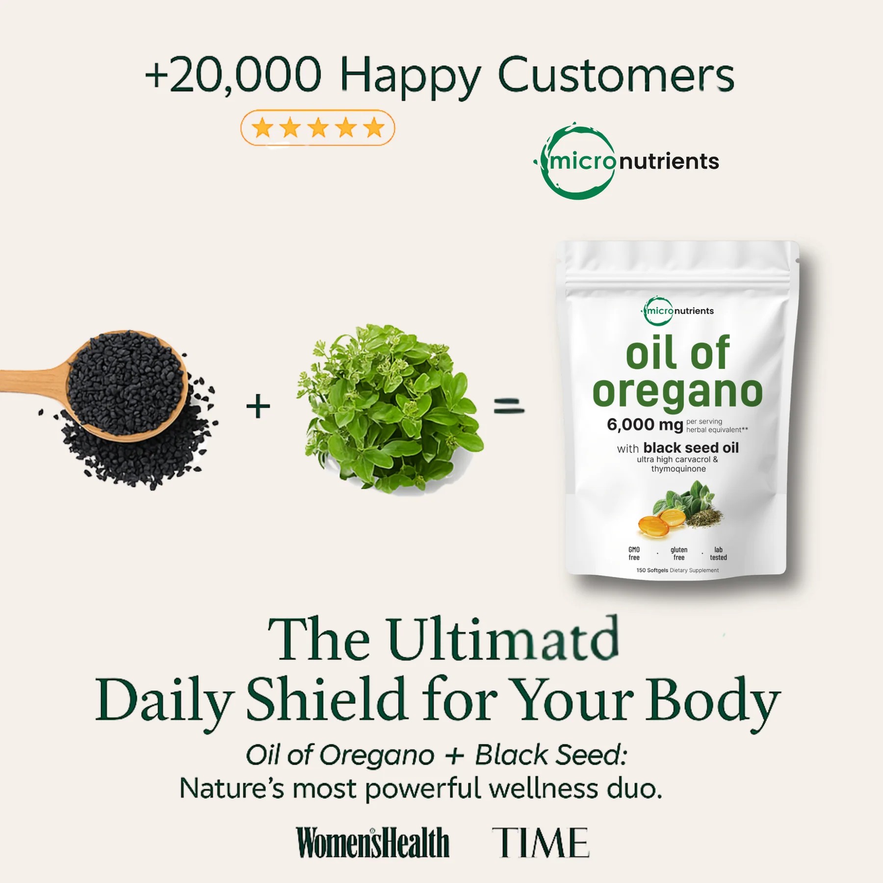 Micro Nutrients™ Oil of Oregano with Black seed Oil Soft Gels