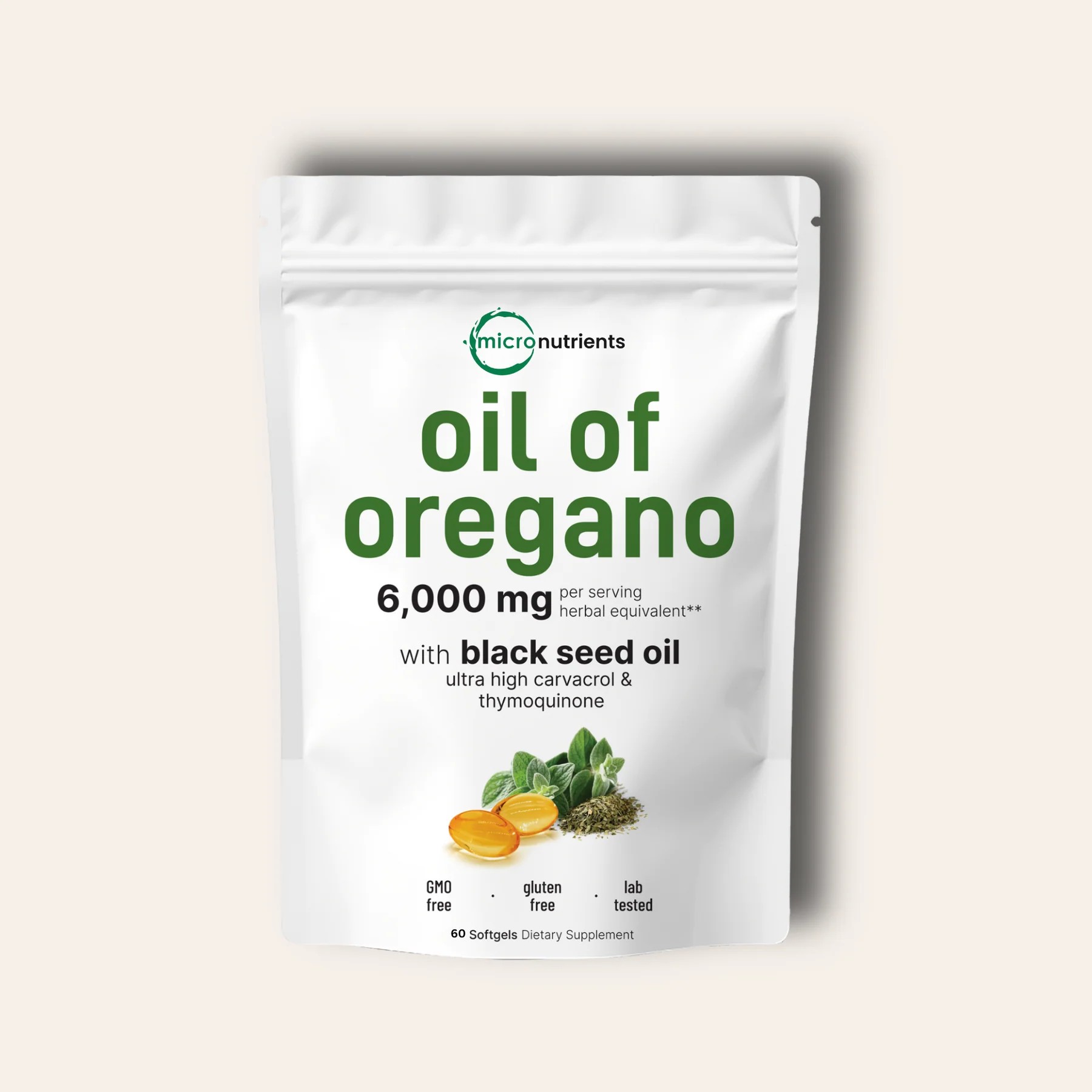 Micro Nutrients™ Oil of Oregano with Black seed Oil Soft Gels