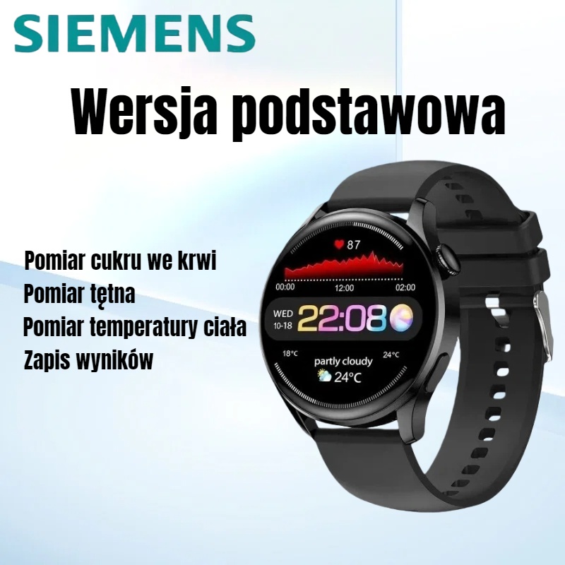 Zegarek do pomiaru poziomu glukozy firmy Siemens – precyzyjnie monitoruje tętno, poziom cukru i ciśnienie krwi