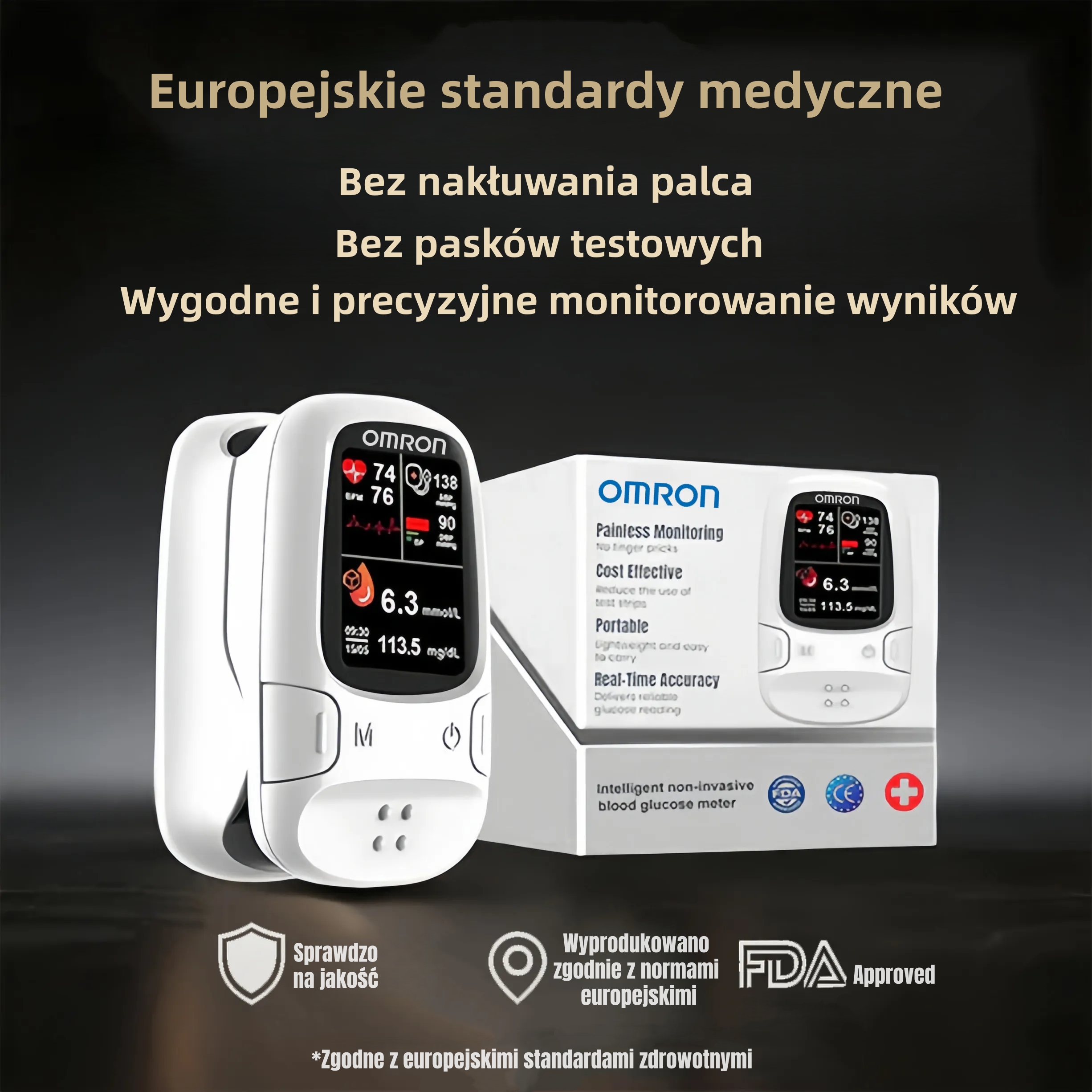 Omron™ – nowoczesny, nieinwazyjny inteligentny glukometr do codziennego monitorowania poziomu glukozy