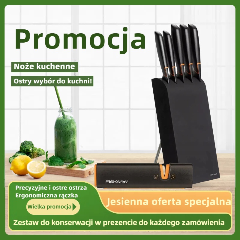 Edycja limitowana: ZESTAW 5 NOŻY FISKARS® EDGE W BLOKU + OSTRZAŁKA DO NOŻY