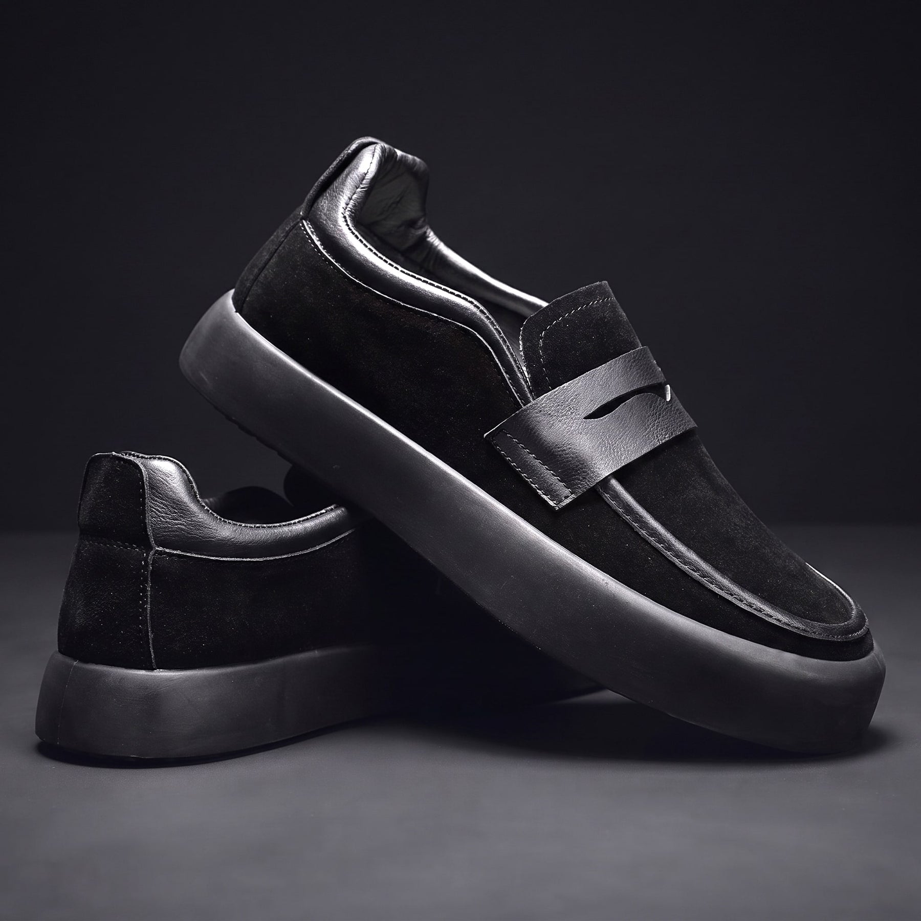 Men's Comfortable Thick Platform Slip‑On Penny Loafers Everyday Shoes