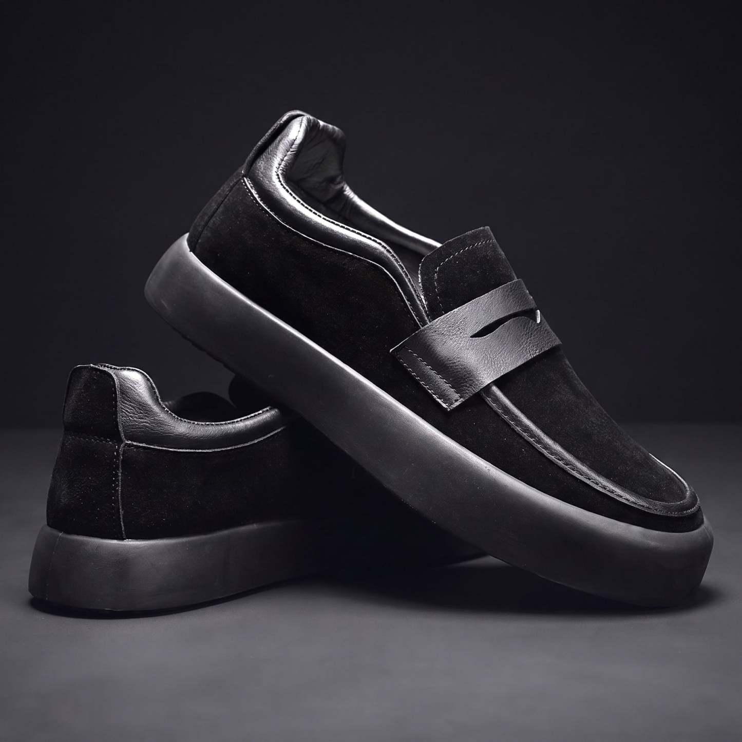 Men's Comfortable Thick Platform Slip‑On Penny Loafers Everyday Shoes
