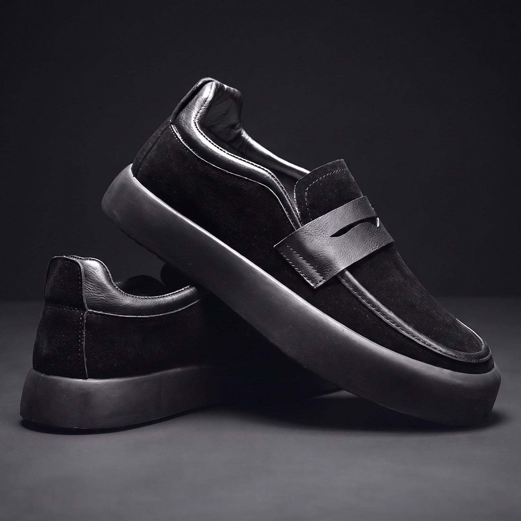 Men's Comfortable Thick Platform Slip‑On Penny Loafers Everyday Shoes