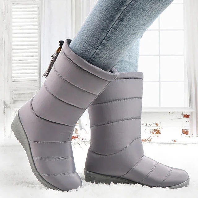 Women's Warm Non-slip Waterproof Winter Wedge Snow Boots