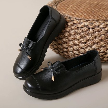 Women's Comfortable Bow‑Detail Loafers Slip‑On Shoes
