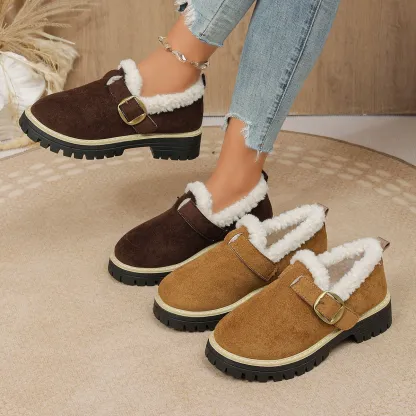 Women's Fleece Lined Anti‑Slip Chunky Winter Shoes Outdoor Shoes