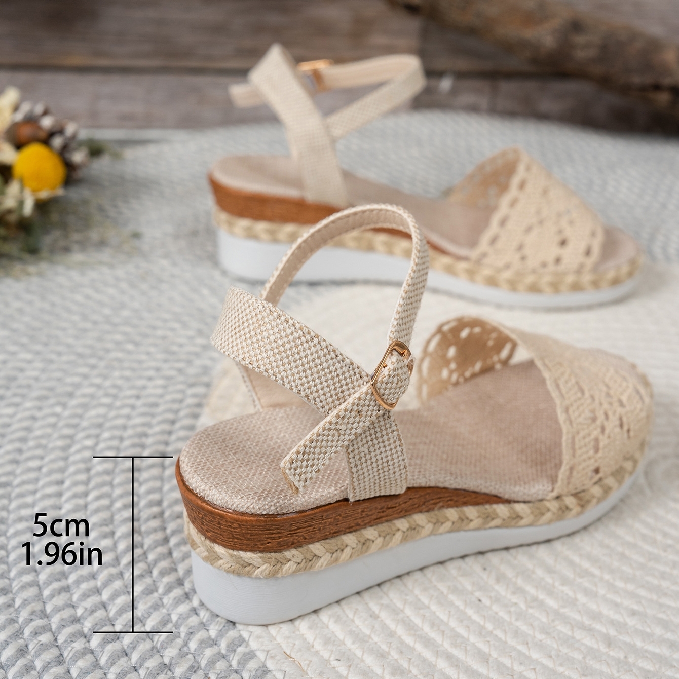 Women's Vintage Lightweight Platform Height-Increasing Sandals
