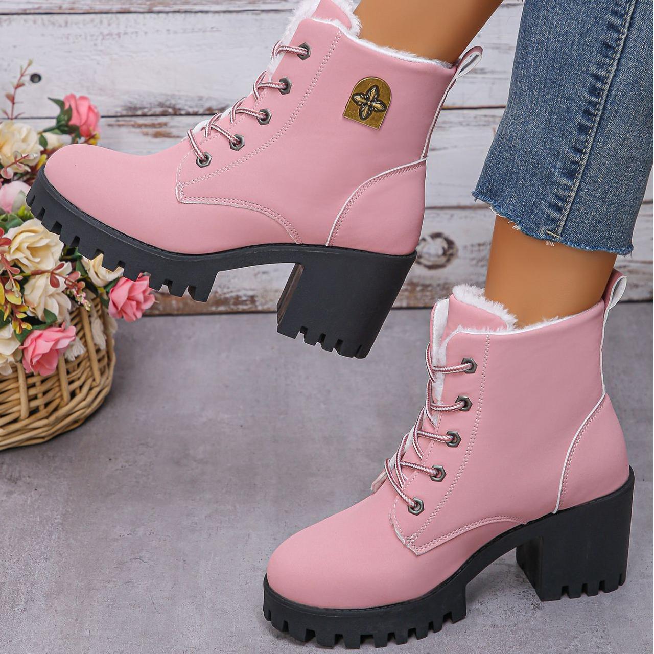 Women's Elegant & Stylish & Warm thick heel Ankle Boots