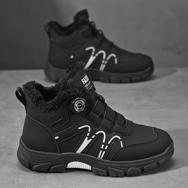 Men's Stylish Warm Lining Slip-Resistant Winter Sneakers Outdoor Walking Footwear