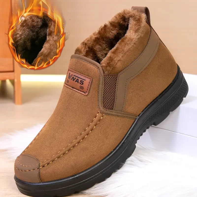 Men's Warm & Slip-Resistant Arch Support Slip-On Winter Shoes Boots for Casual & Outdoor Activities