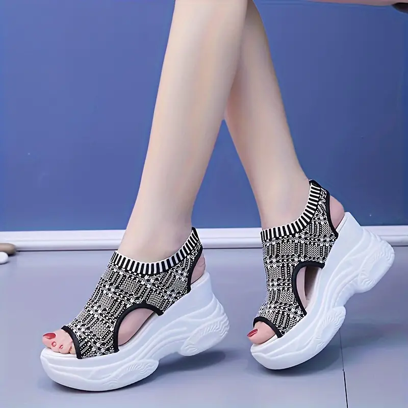 Women's Elastic Soft Sole Casual Platform Sandals Walking Shoes for Vacation