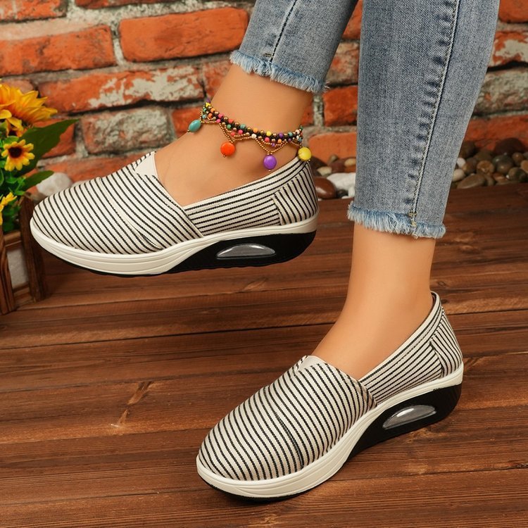 Women's Comfort Striped Slip-On Sneakers