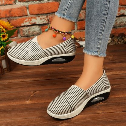 Women's Comfort Striped Slip-On Sneakers