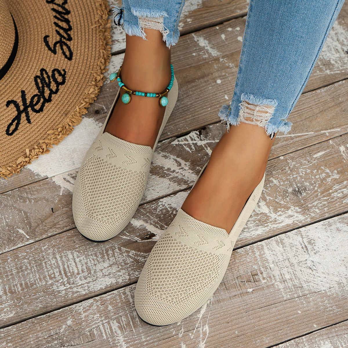 Women's Breathable Mesh Slip-On Shoes Daily Walking Footwear