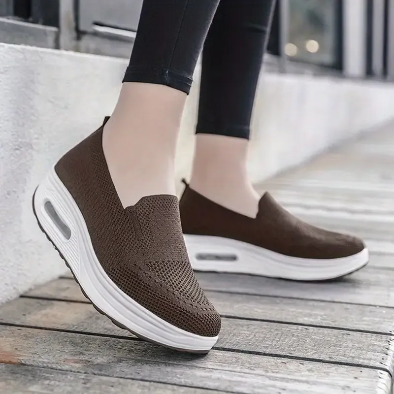 Women's Breathable Knit Slip-on Sneakers Casual Shoes