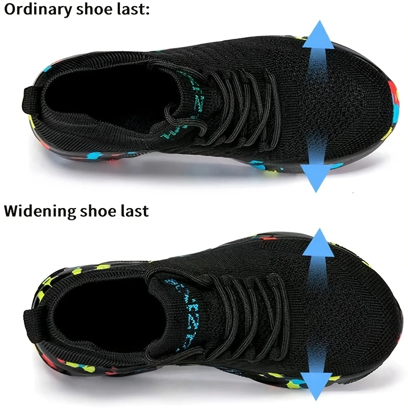 Plus-Size Wide Toe Box Lightweight&Breathable Sneakers Walking Shoes