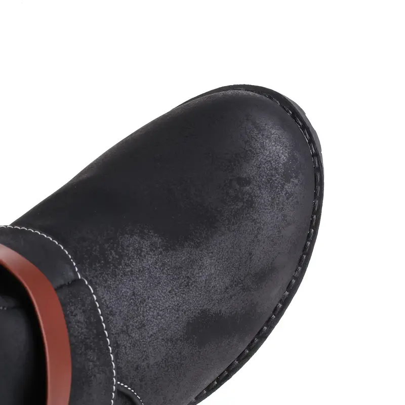 Women's Vintage Leather Zipper High Snow Boots