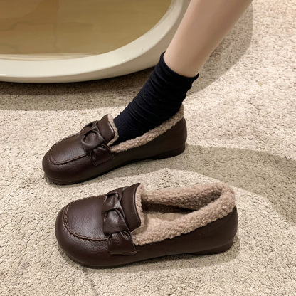 Women's Comfortable and Warm Leather Flat Shoes