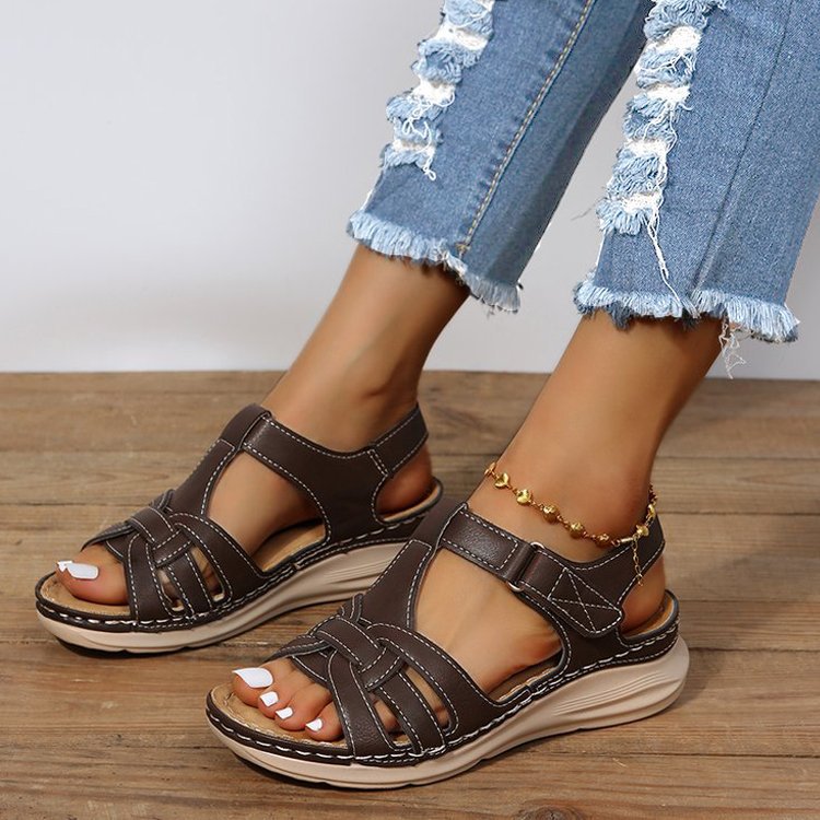 Women's Retro Lightweight & Comfortable Soft-soled Wedge Sandals