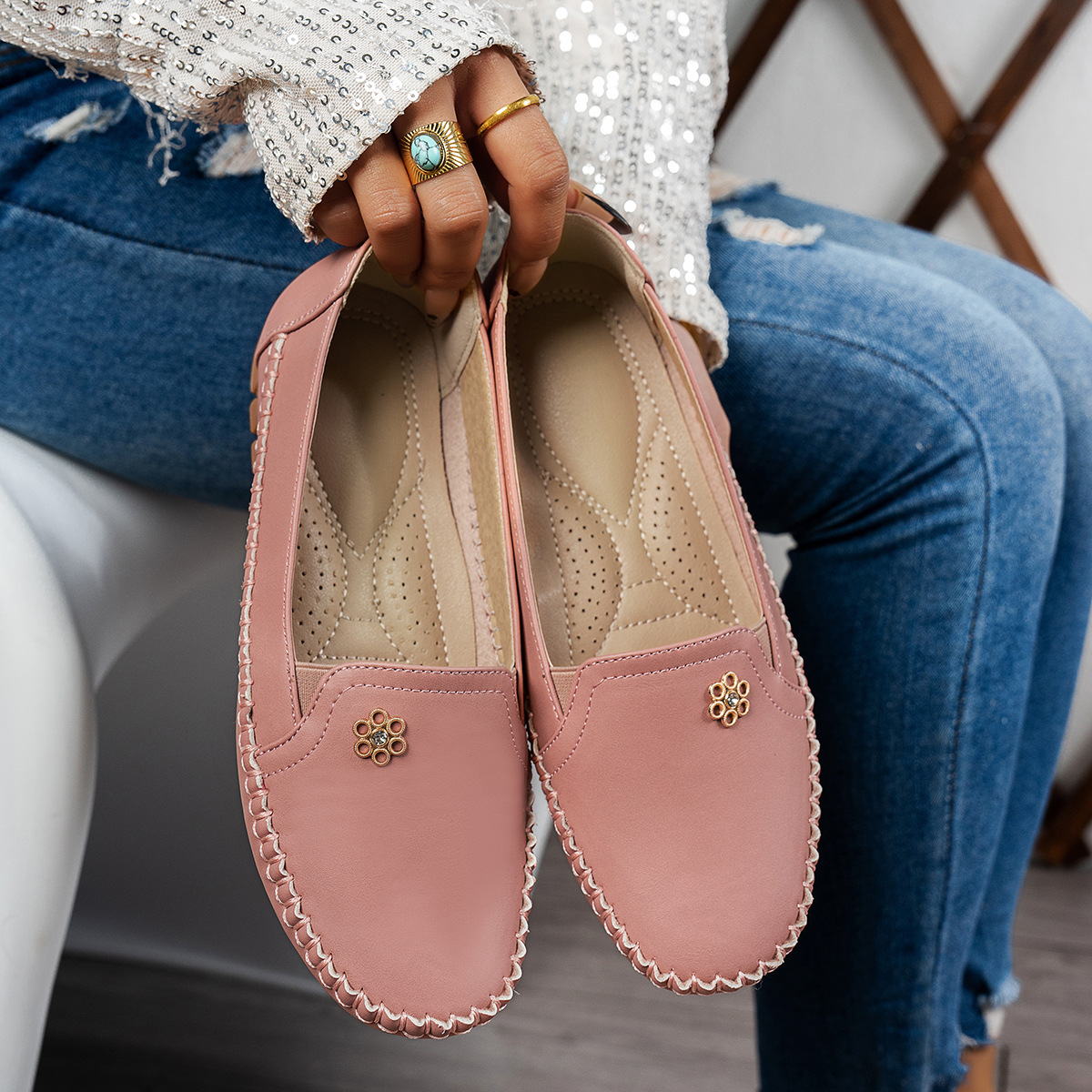 Chic Womens Loafers - Effortless Slip-on Design, Breathable Lightweight Comfort, Ideal for Daily Wear