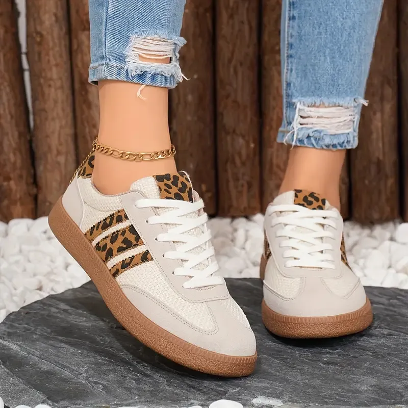 Women's Retro Leopard Sneakers for All-Season