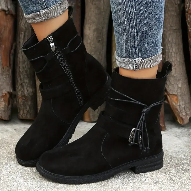 Women's Elegant Comfortable Waterproof Leather Mid-Calf Boots