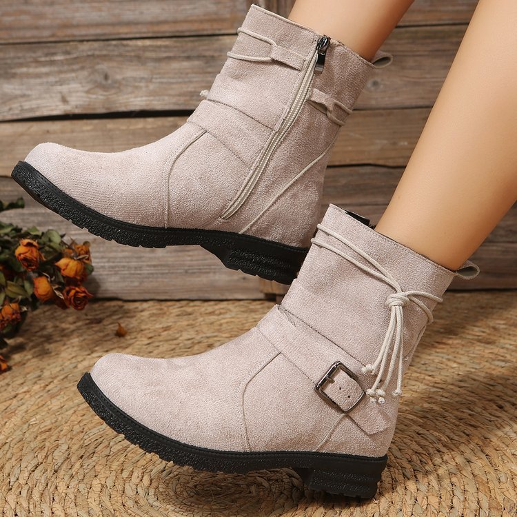 Women's Elegant Comfortable Waterproof Leather Mid-Calf Boots