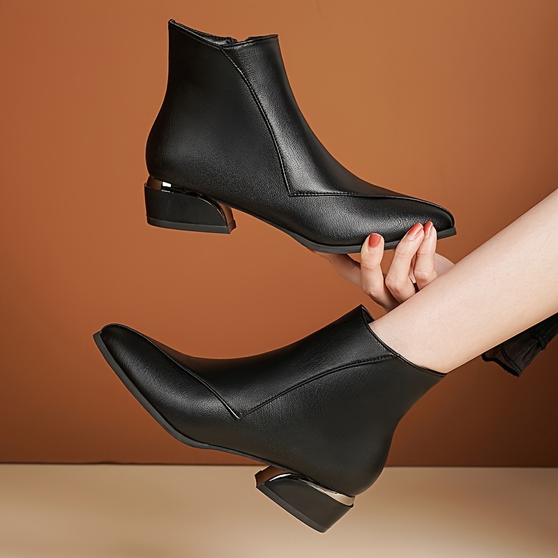 Women's Fashion Chunky Low Heeled Ankle Boots